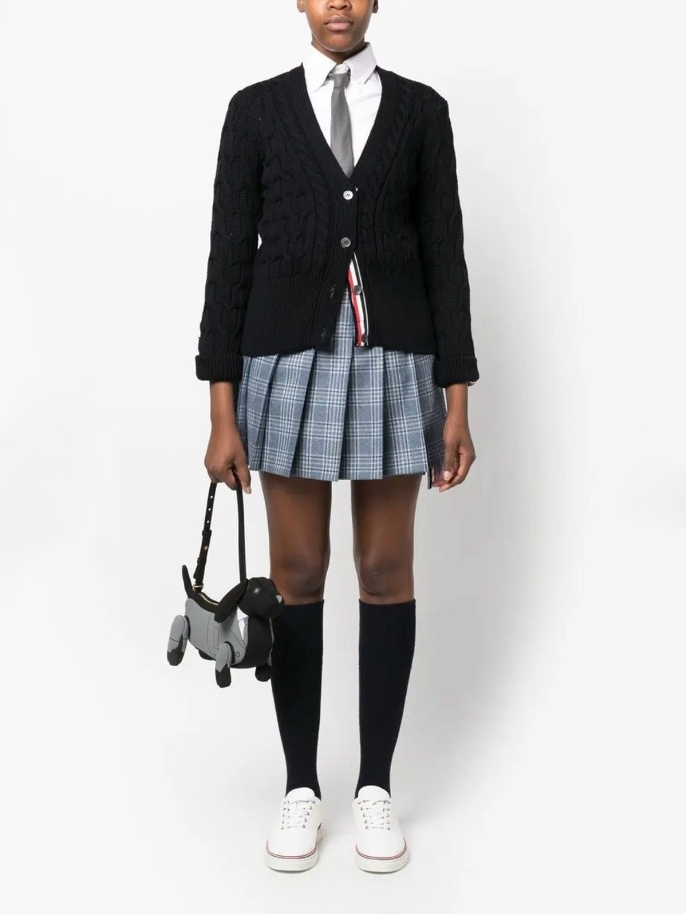 Thom Browne Wool Cashmere Plaid Check Pleated Mini Skirt NWT US 4 IT 40 $1690